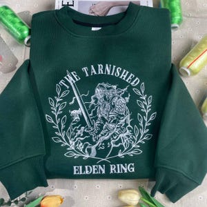 Embroidery Elden Ring Sweatshirt, The Tarnished Sweater and Hoodie, Gift for Gamer