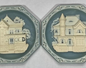 Incolay Studios Victorian Dream Homes Plates 125 Main & 212 Third Ave Lot of 2