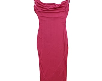 Blanc Clothing Cowl Neck Slip Midi Dress Pink Spaghetti Straps Size S