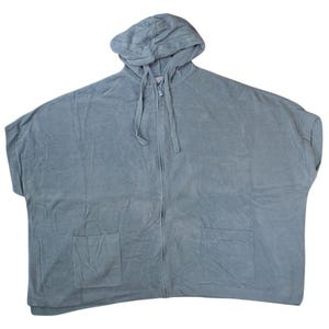 Barefoot Dreams CozyChic Ultra Lite Hooded Poncho Blue 3X image 2