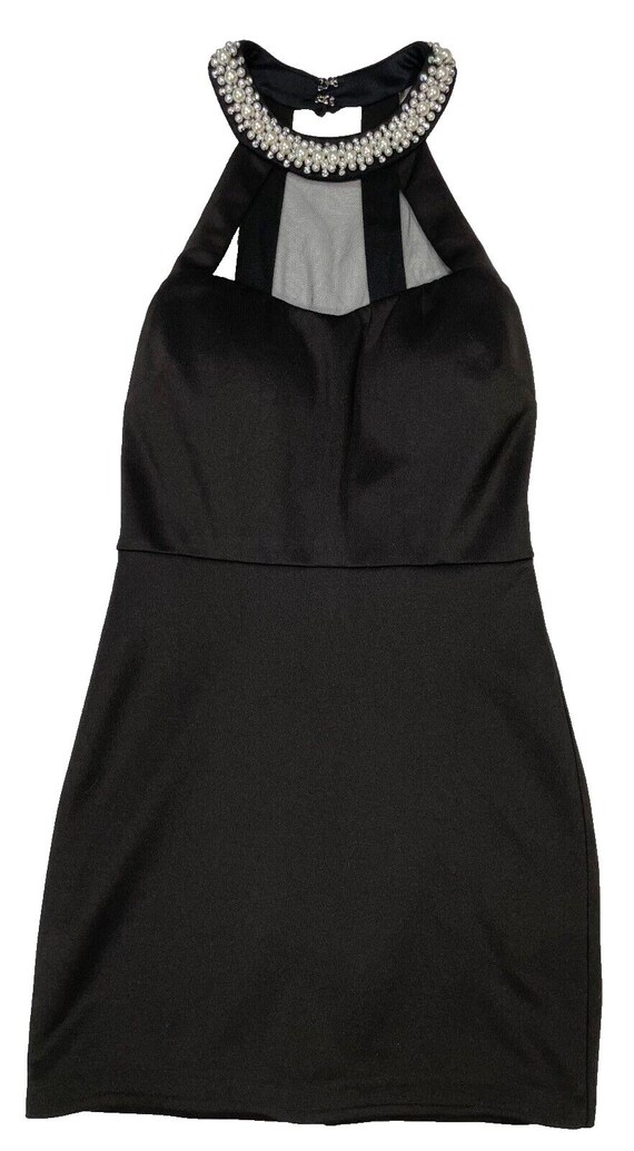 Speechless Black Rhinestone Collar Halter Bodycon Cocktail Dress Sz 3 Speechless Black Rhinestone Collar Halter Bodycon Cocktail Dress Sz 3