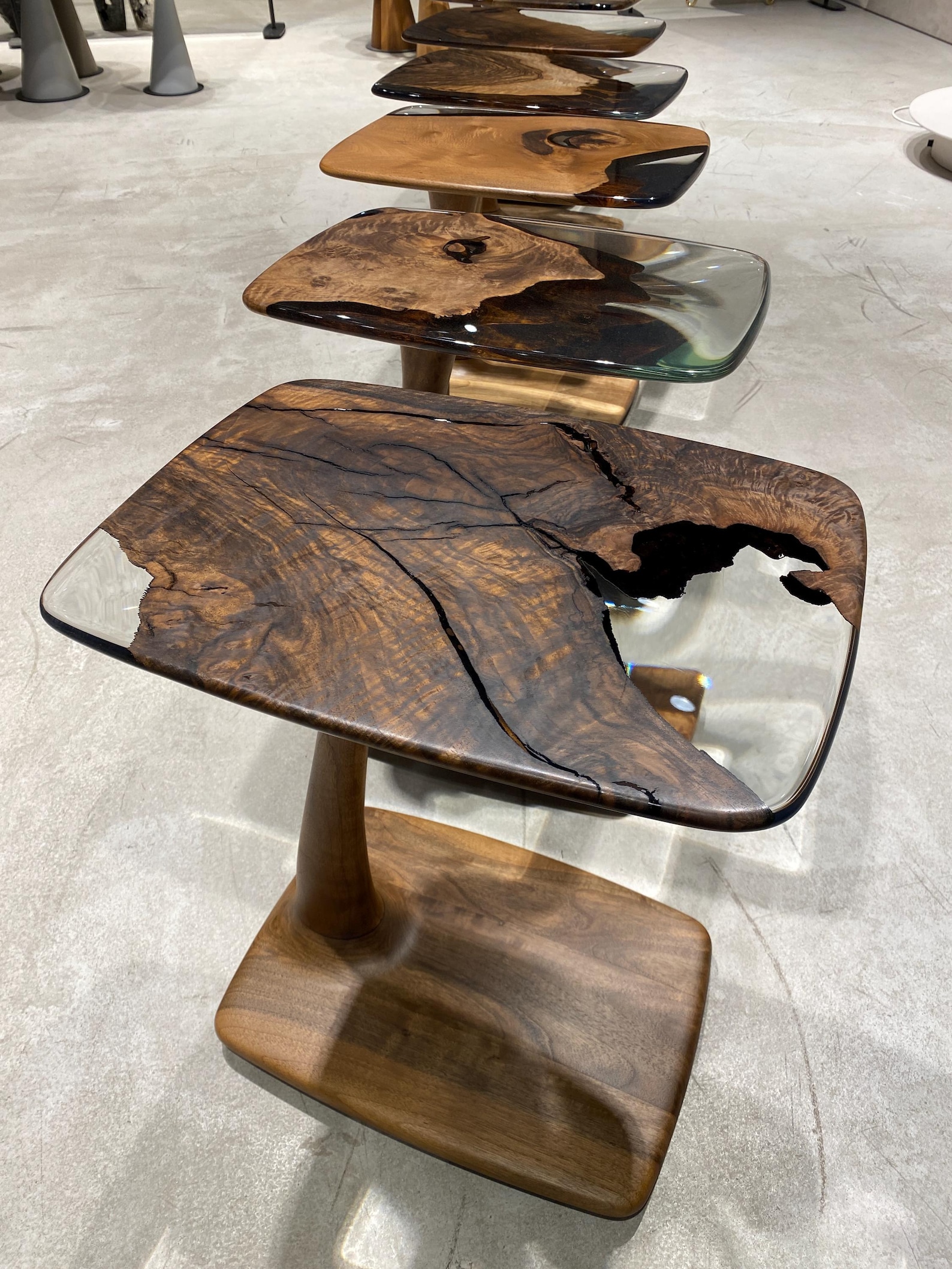 Handmade Walnut Epoxy Side Table