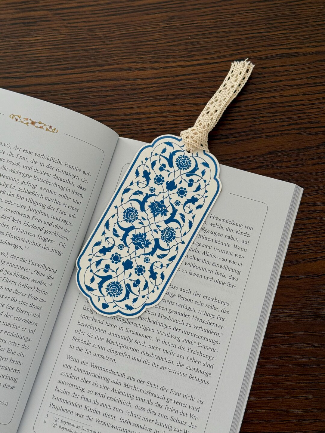 Iznik Art Bookmark – Blue Turkish Pattern – Oriental Bookmark With ...