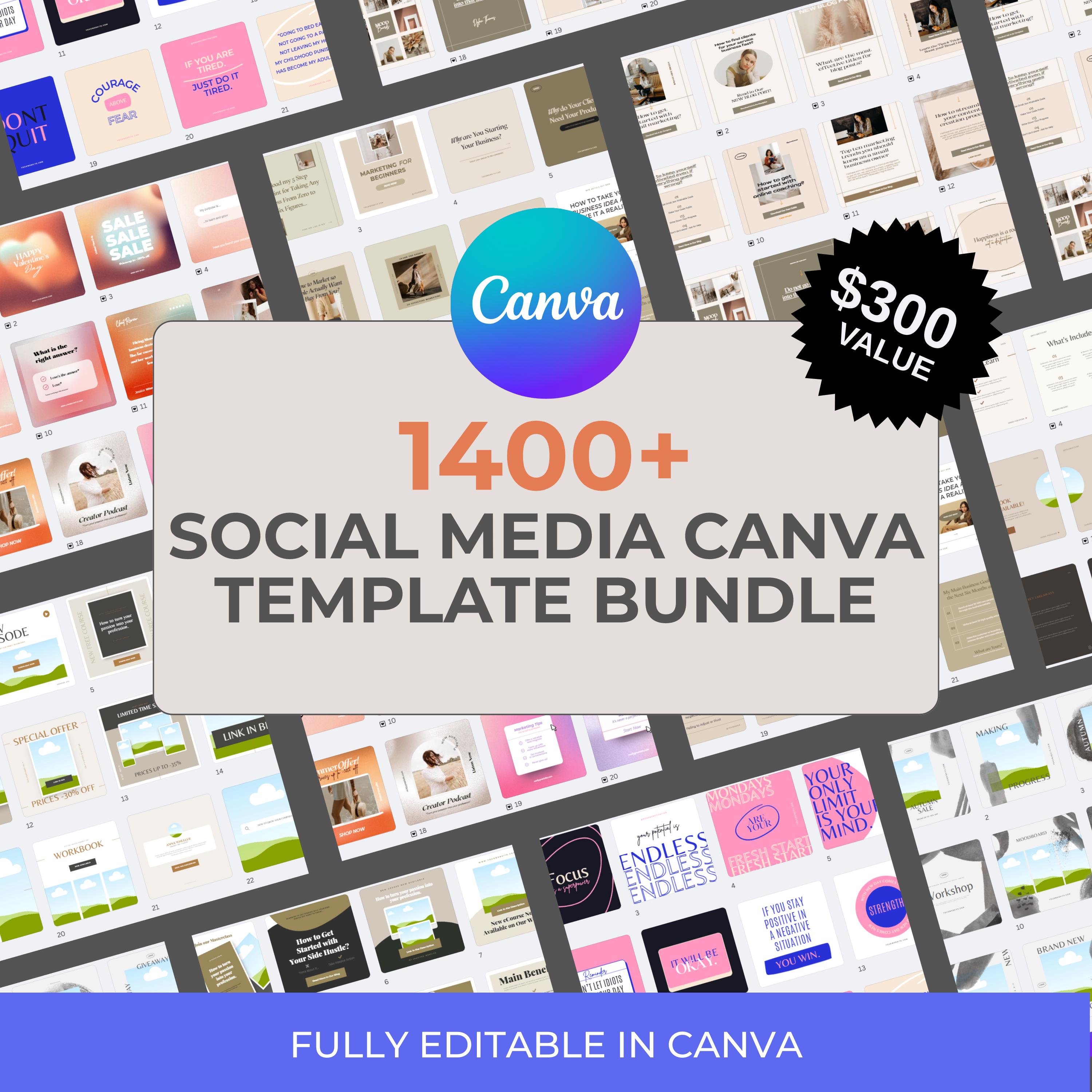 1,400+ Editable Social Media Canva Templates | Reels, Stories ...