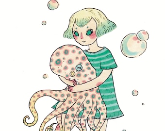 Octo-stuffy 9&quot;x12&quot; Print