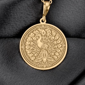 Peacock Necklace – Gold Majestic Bird Pendant – Spiritual Animal Totem Jewelry – Symbol of Beauty, Grace & Transformation Charm