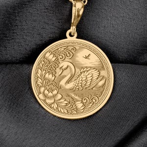 Collar de cisne: símbolo de gracia y amor. Elegante medallón de cisne. Regalo de joyería con amuleto espiritual. Colgante de tótem de cisne.