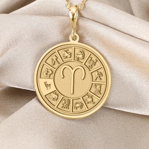 Ram sterrenbeeldketting, felle ramhanger, horoscoopbedel, vuurtekenamulet, astrologie-sieradencadeau voor leiderschap en gedurfd begin