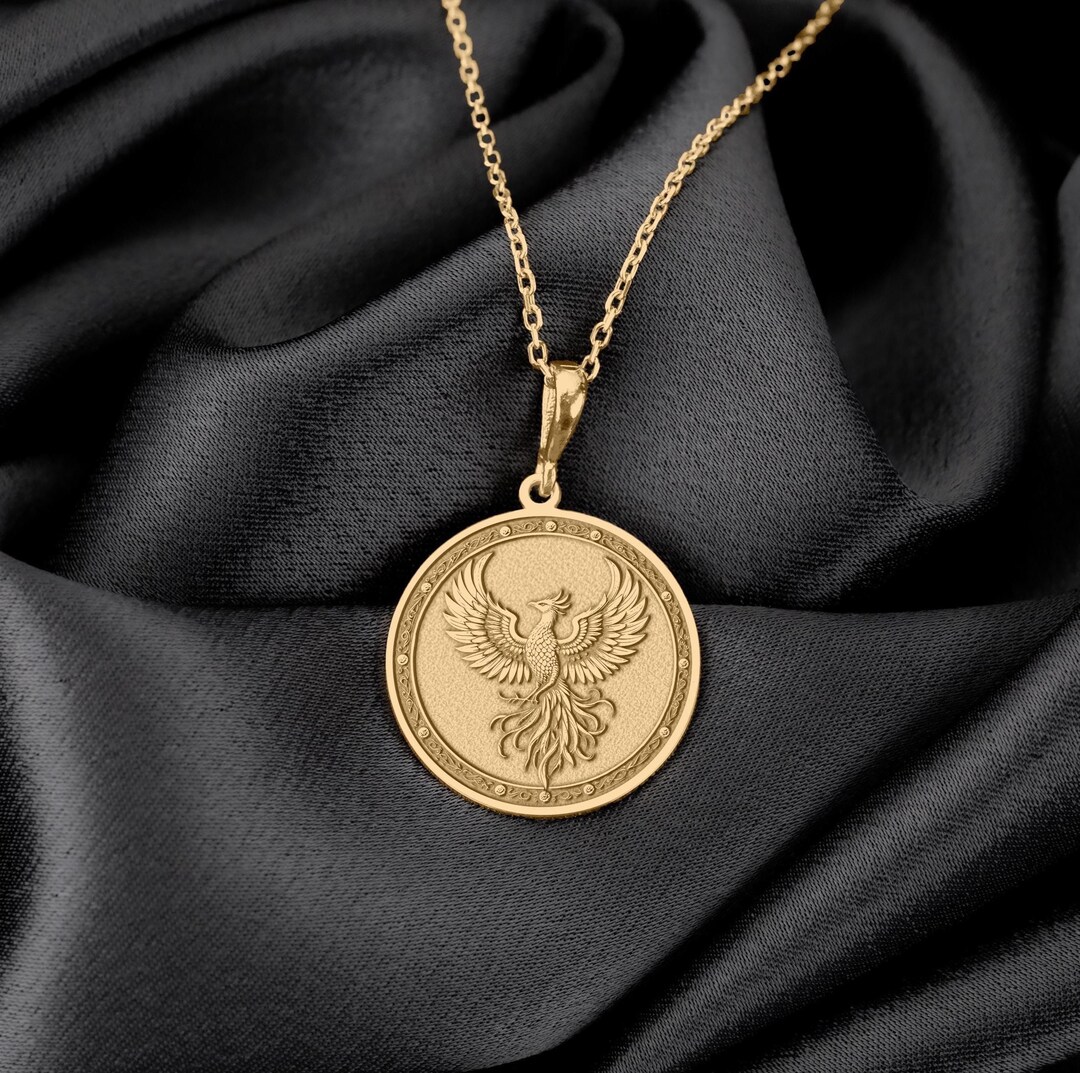 Phoenix Rising Amulet Necklace – Mythical Firebird Charm – Rebirth ...