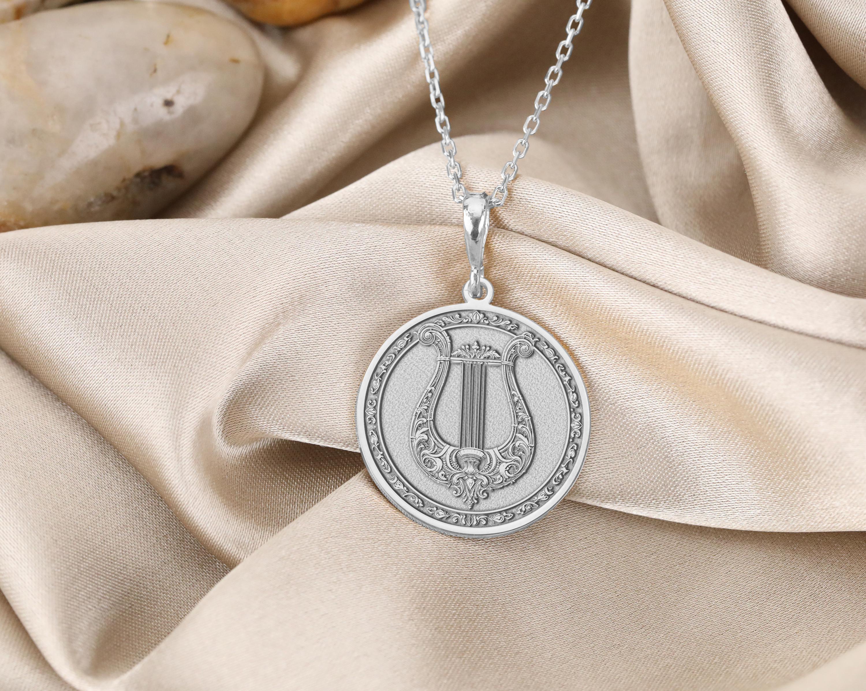 【完売】MUZE - ×OLI - CROWN NECKLACE ミューズ Lyre Necklace, Ancient Greek Music Pendant, Muse Charm