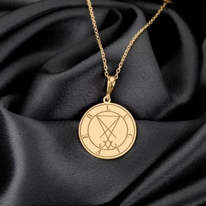 Seal of Lucifer Necklace: Sterling Silver Occult Amulet