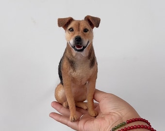 Custom Needle Felted Dog Figurine,  Personalized Wool Dog Sculpture, Pet Memorial Gift