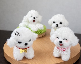 Cute Teddy Puppy Gift, Handmade Pipe Cleaner Dog Figurine, Mini Plush Dog, Pet Lover Gift