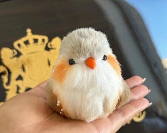 Handmade Zebra Finch Figurine, Miniature Bird Ornament, Tiny Bird Collectible, Easter Gift