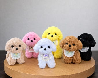 Handmade Pipe Cleaner Teddy Dog, Cute Mini Dog Figurine, Plush Style Puppy Gift, Desk Decor, Dog Lover Gift