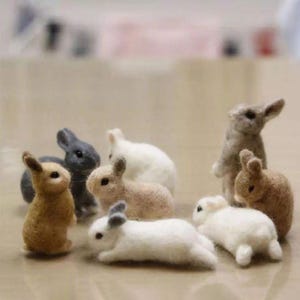 Needle Felted Mini Wool Bunny, Lop Ornament. Easter Bunny