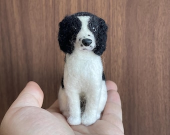 Custom Felted Dog Figurine, Handmade Needle Felted Pet Replica Portrait