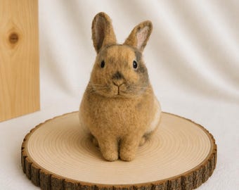 Custom Needle Felt Rabbit, Personalized Bunny Figurine, Rabbit Lover Gift