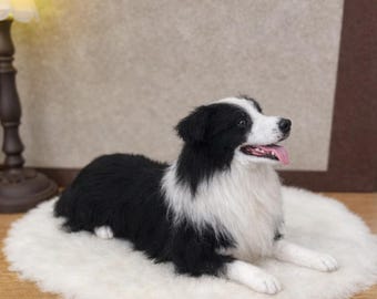 Custom Needle Felted Dog Sculpture, Pet Memorial Replica