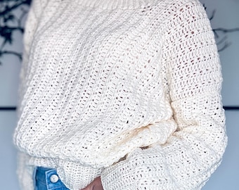 CROCHET PATTERN: Cozy Sweater, Twisted Textured Pullover, sizes Xs-5XL (PDF Download) - The Double-Crossed
