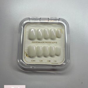 Short Square Milky White Nails - Size-XS/S/M/L/XL, Length/Shape-Sh Square/ L Square/Sh Almond/ L Almond/L Coffin