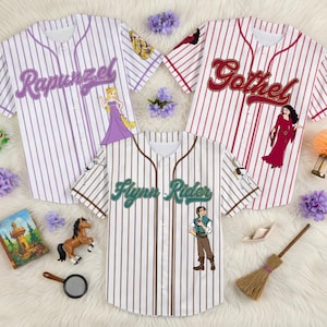 Tangled Custom Baseball Jersey, Rapunzel Flynn Rider Pascal Shirt, Disney Princess Baseball Jersey, Tangled Fan Gift, Disney Trip Family