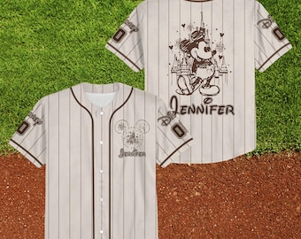 Camiseta de béisbol personalizada de Mickey Mouse retro de Disney, camiseta de béisbol personalizada para niños, jóvenes y adultos, béisbol Magic Kingdom, camiseta de Mickey Mouse
