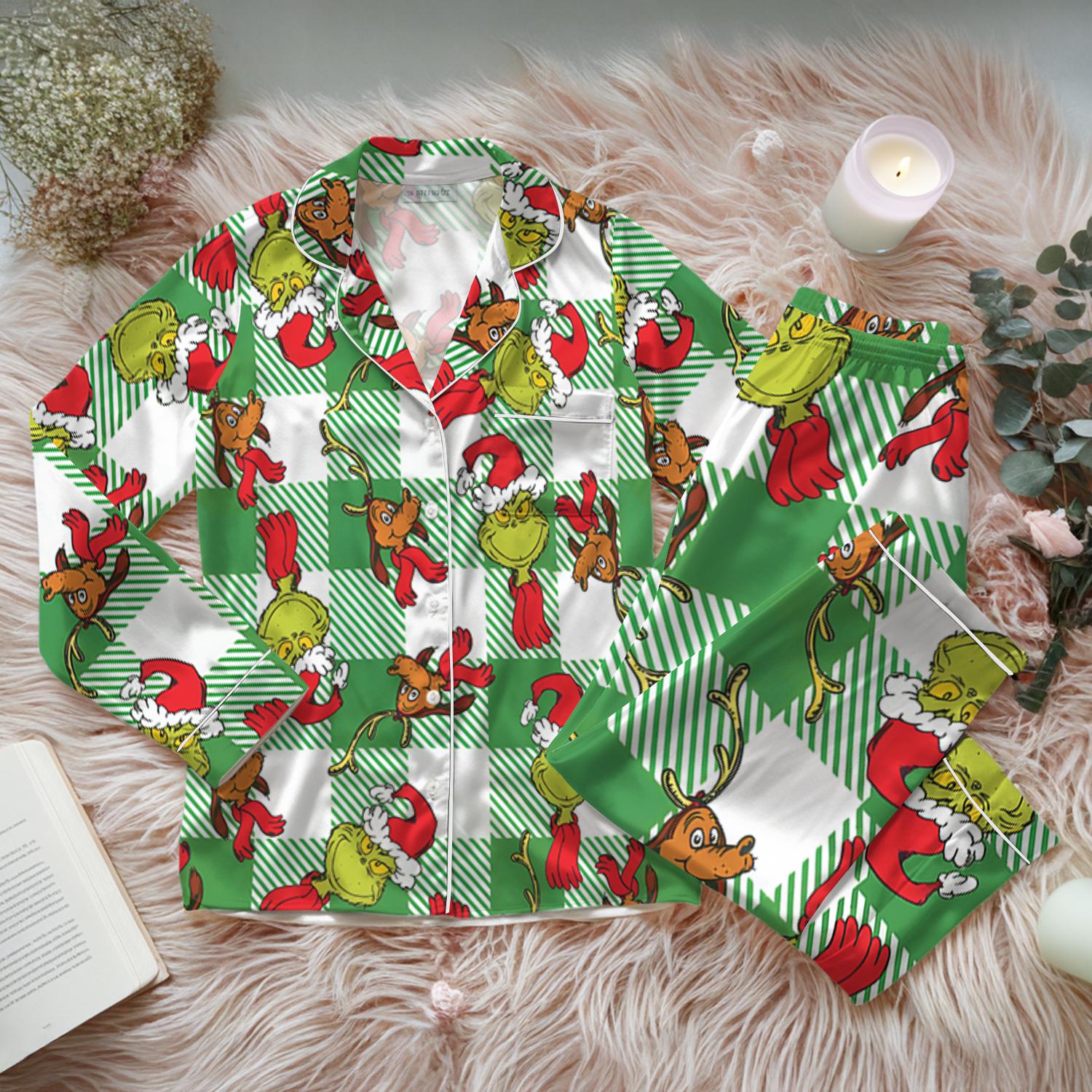 Grinch Pijamas Navidad Amigas Pijama Temática Grinch