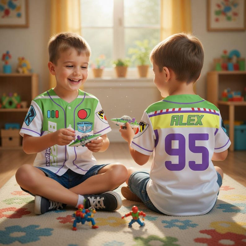 Custom Disney Toy Story Buzz Lightyear Baseball Jersey, Custom Kids Youth Adult Disney Jersey, Toy Story Jersey, Jersey for Disney Pixar Fan image 4