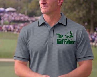 The Golf Father Personalized Golf Polo Shirt, Custom Name Golf Shirt for Men, Funny Father's Day Gift for Golfer Dad