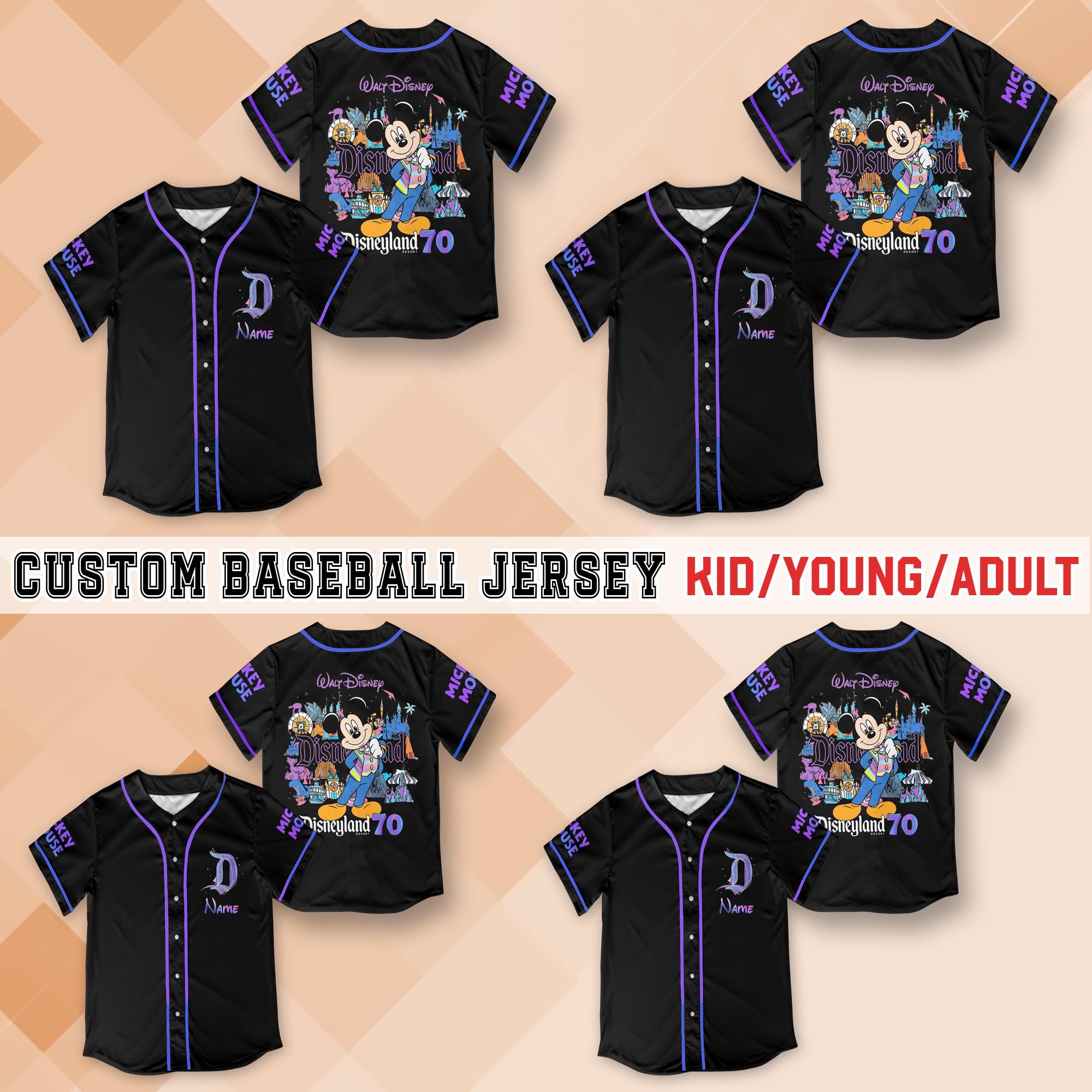 Disneyland 70th Anniversary Baseball Jersey, Disneyland Resort