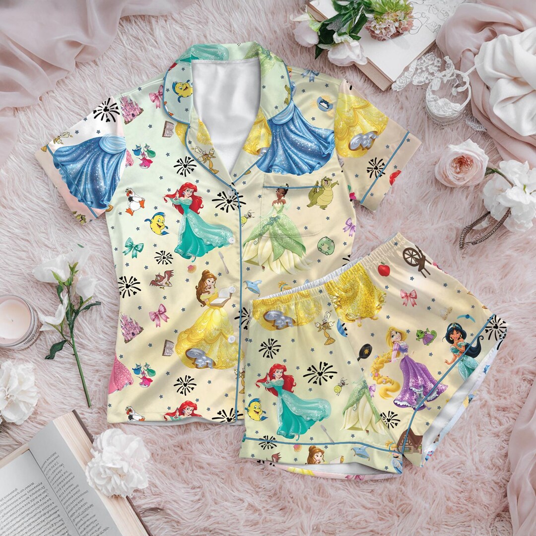 Custom Princess Pajamas, Personalized Name Girls Pjs, Birthday Girl ...