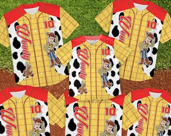 Personalize Toy Story Woody Baseball Jersey, Matching Baseball Team Outfit, Kids Youth Adult Jersey, Sheriffs Woody Jersey, Toy Story Jersey