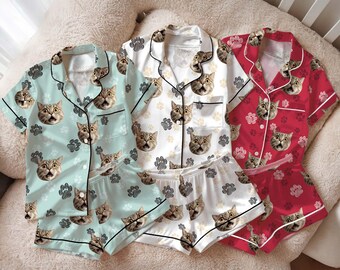 Pigiama con viso personalizzato, pigiama con foto di animali domestici personalizzati, pigiama per cani e gatti, pigiama per uomo, donna e bambino, pigiama da festa, pigiama natalizio per amanti degli animali