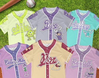 Benutzerdefinierte Monster Inc Baseball Jersey Kollektion, Disney Jersey, Monster Inc Jersey, Disney Monster Universität Jersey, Disney Familie Jersey