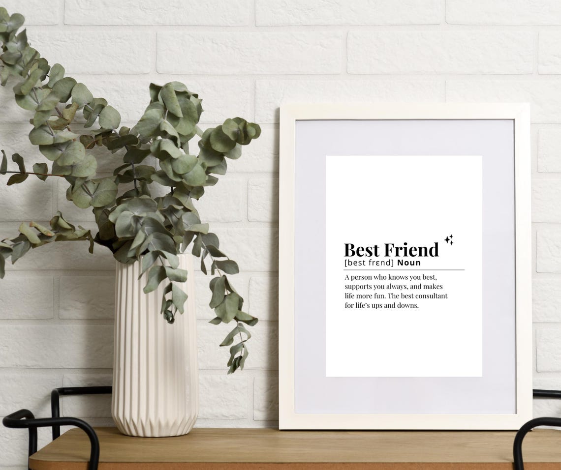 Friend Definition Print – Minimalist Friendship Wall Art, Printable ...