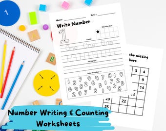 Number Writing and Counting Worksheets | Preschool Math Activities ...
