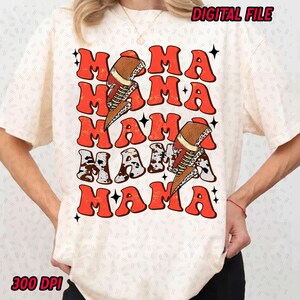 Retro Football Mama Cowhide Lightning Bolt PNG, Mother Day PNG, Gift For Mama, Mothers Day PNG, Mama Sublimation png, Spring png, Digital Do