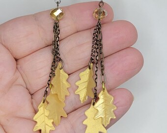 Oak Leaf Earrings - Golden Glow - Mad Dash Studio - ToAuBr