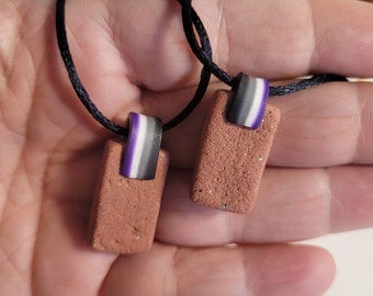 Pride Brick - Asexual Pride - Ace pride - Brick Pendant - Mad Dash Studio