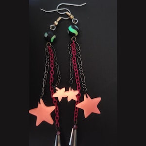 Truly Outrageous - Hot Pink Glowing Star Earrings - Eighties Aesthetic - 1980s -Mad Dash Studio  -Neon -Day Glo