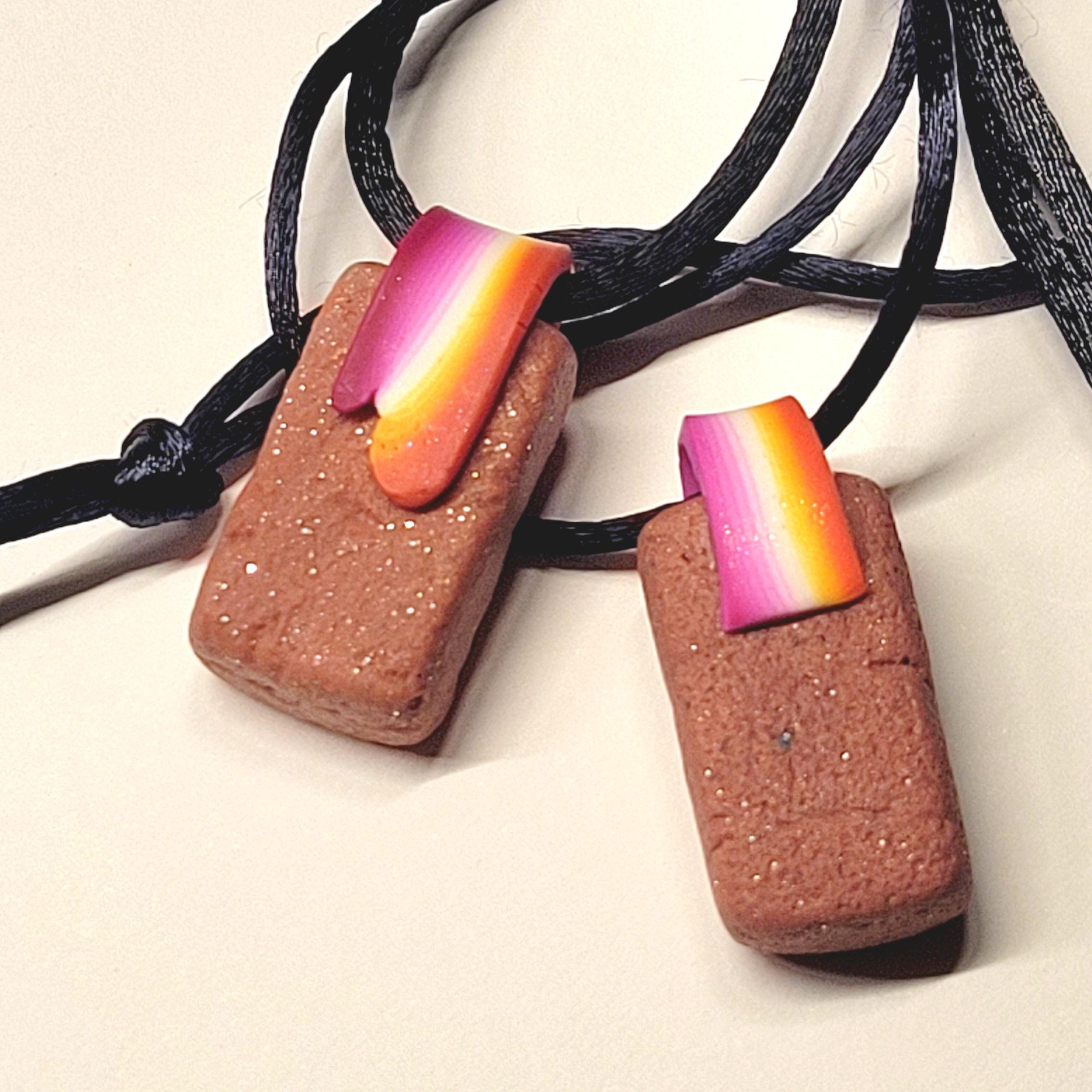 Pride Brick - Lesbian Pride - Brick Pendant - Mad Dash Studio