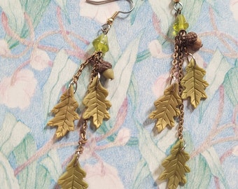 Oak Leaf and Acorn Earrings - Golden Hour - Mad Dash Studio