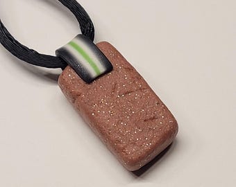 Pride Brick - Agender Pride - enby pride - Brick Pendant - Mad Dash Studio