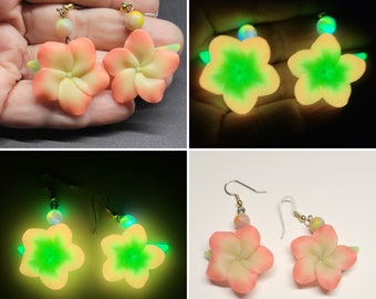 Warm Nights - Glowing Polymer Clay Flower  Earrings -  Mad Dash Studio