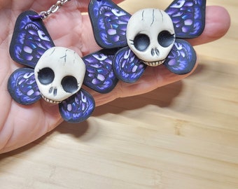 Deaths Head -Skull Moth Earrings - Mad Dash Studio