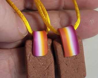 Pride Brick - Lesbian Pride - Brick Pendant - Mad Dash Studio