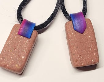 Pride Brick - Bisexual Pride - Bi pride - Brick Pendant - Mad Dash Studio