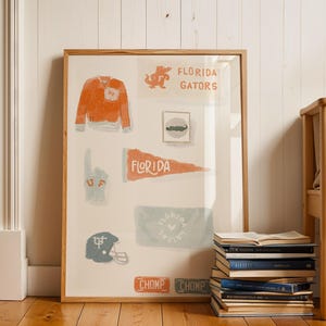 UF Florida Gators University of Florida Swamp Aesthetic Vintage Watercolor Gainesville Poster College Dorm Wall Print Decor