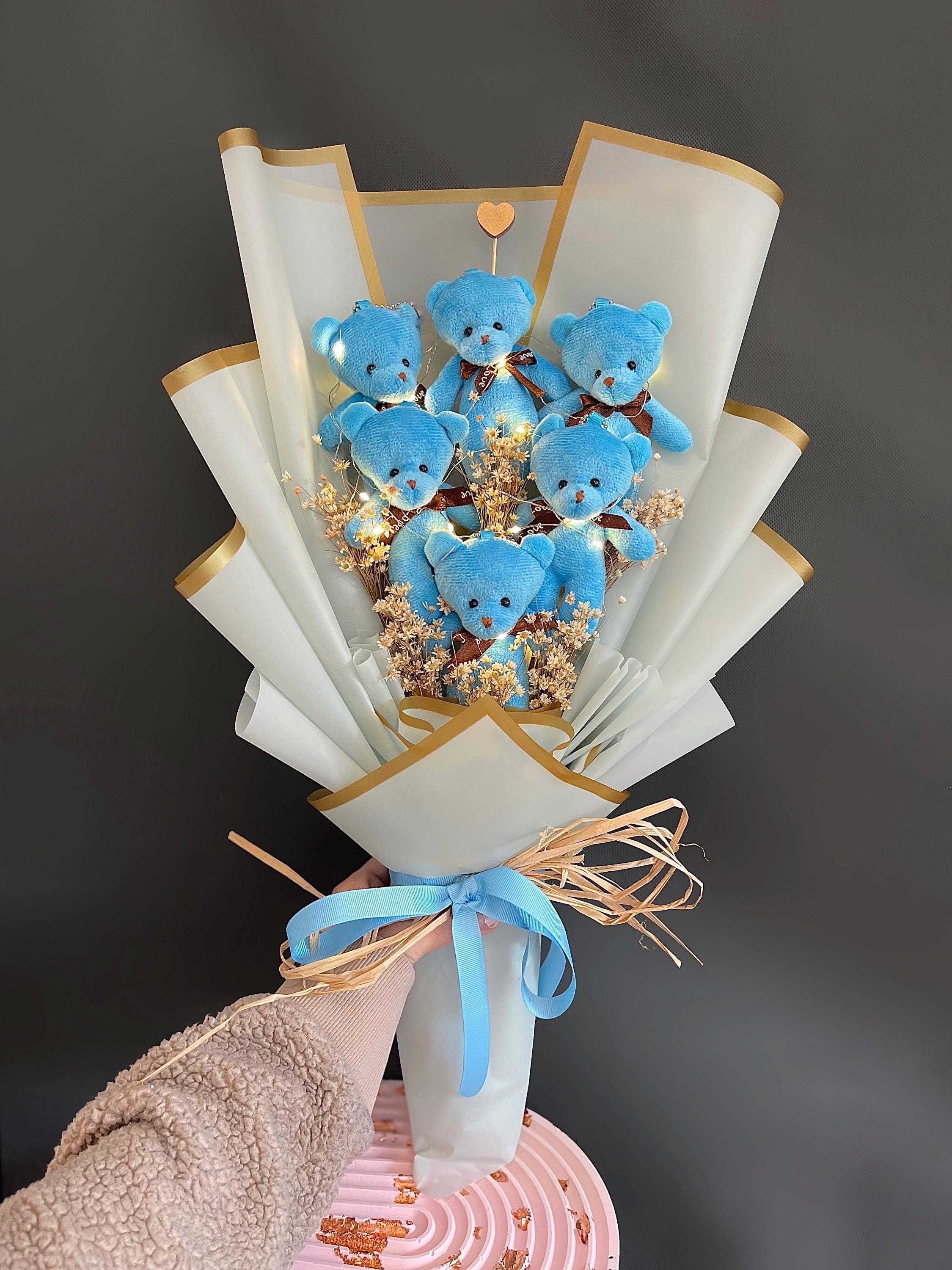 Teddy Bear Bouquet With Lights, Plush Teddy Bear Flower Bouquet ...